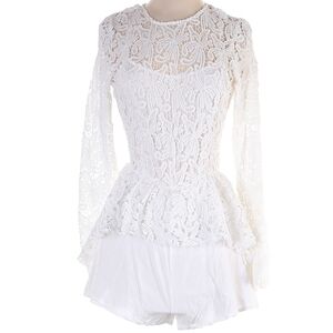 Gorgeous All White Lace Short Jumpsuit / Romper